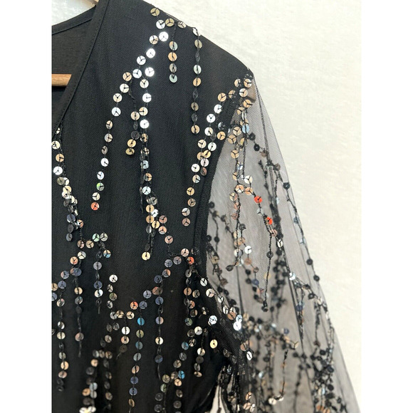 Made with Love Sheer Sequins Formal Maxi Dress Size XL Wedding Mother Bride NWT - Picture 10 of 16